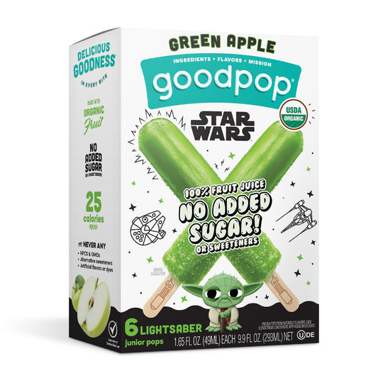 GoodPop Star Wars Green Apple Junior Pops 6ct