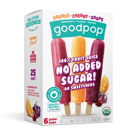 GoodPop Orange Cherry Grape Junior Pops 6 ct